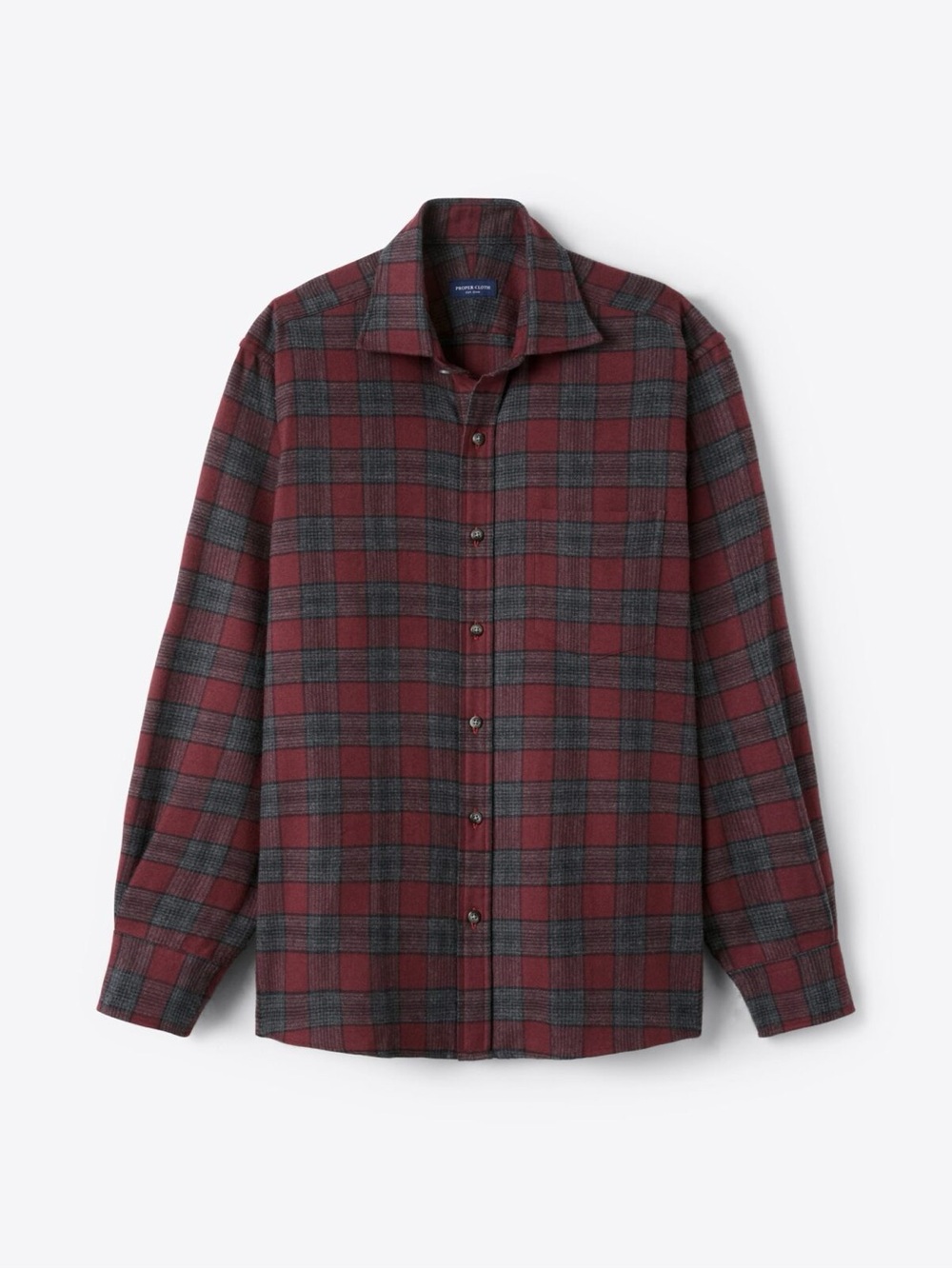 Canclini Scarlet and Grey Plaid Beacon Flannel